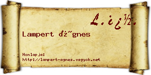 Lampert Ágnes névjegykártya